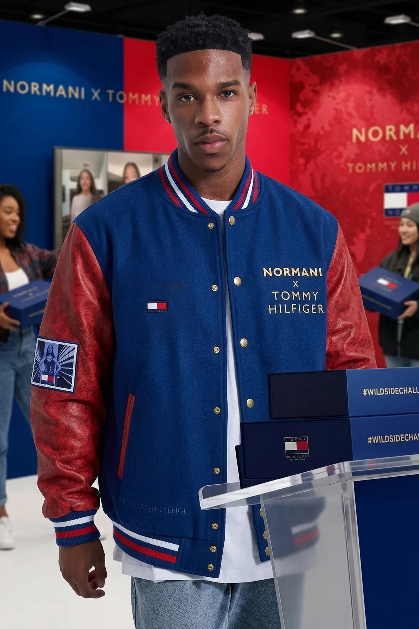 Tommy Hilfiger × Normani note cards and stickers detail — campaign branding applied to smaller formats, flat lay or styled